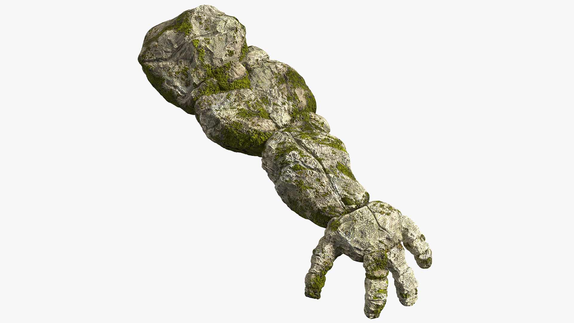 Stone Golem Hand Rigged for Maya 3D