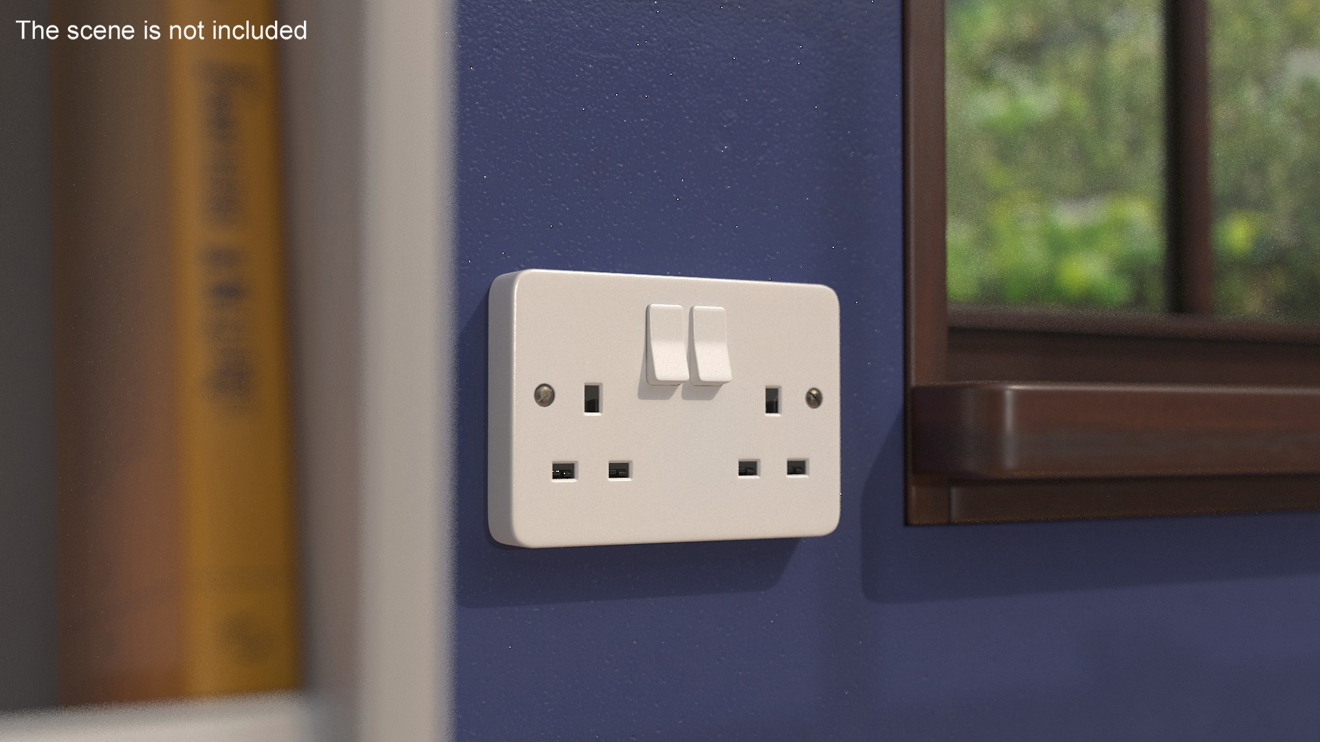 3D UK Double Socket Switch model