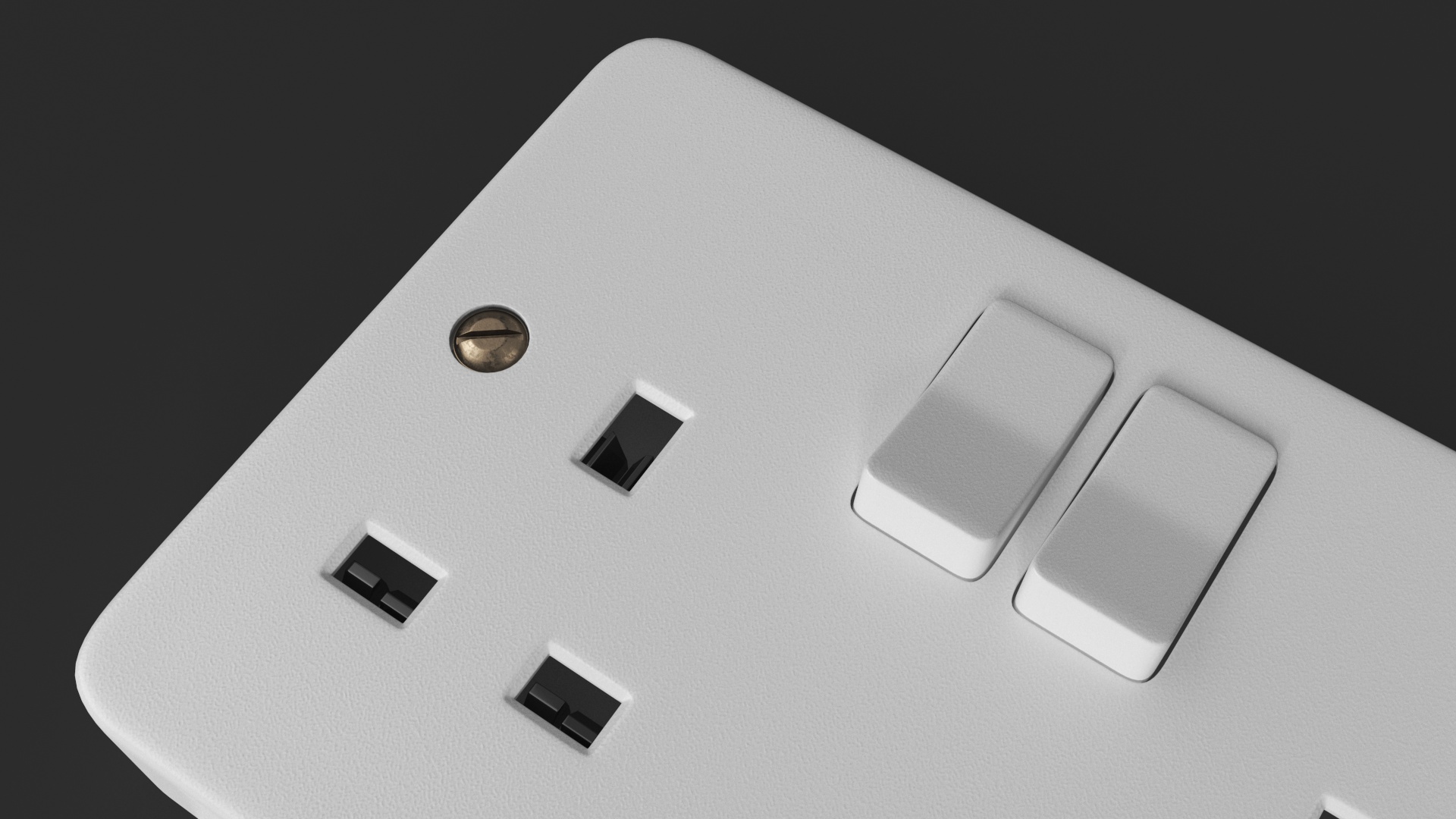 3D UK Double Socket Switch model