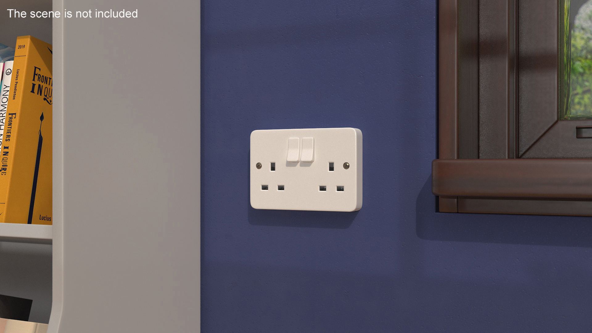 3D UK Double Socket Switch model