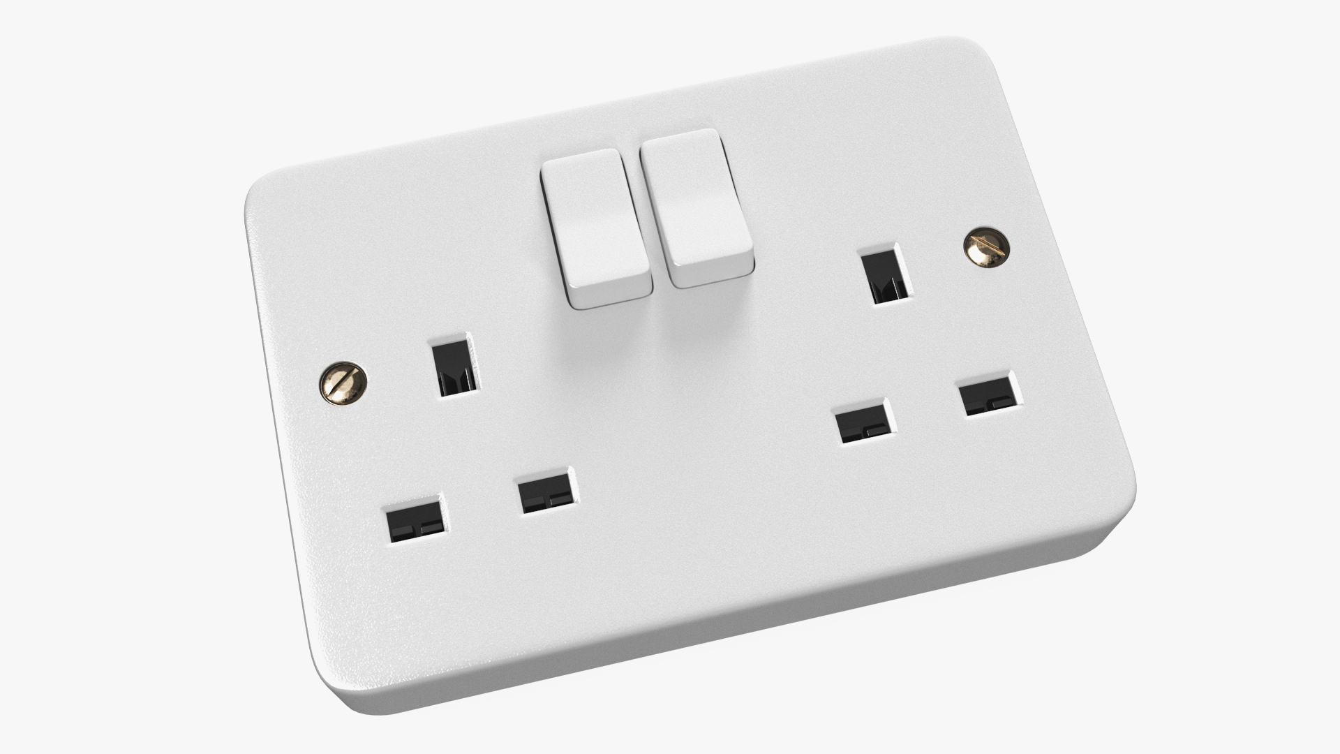 3D UK Double Socket Switch model