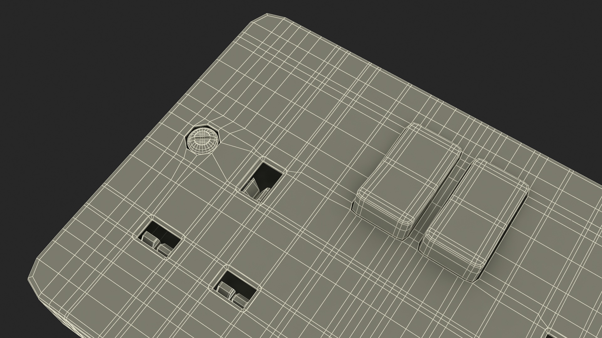 3D UK Double Socket Switch model