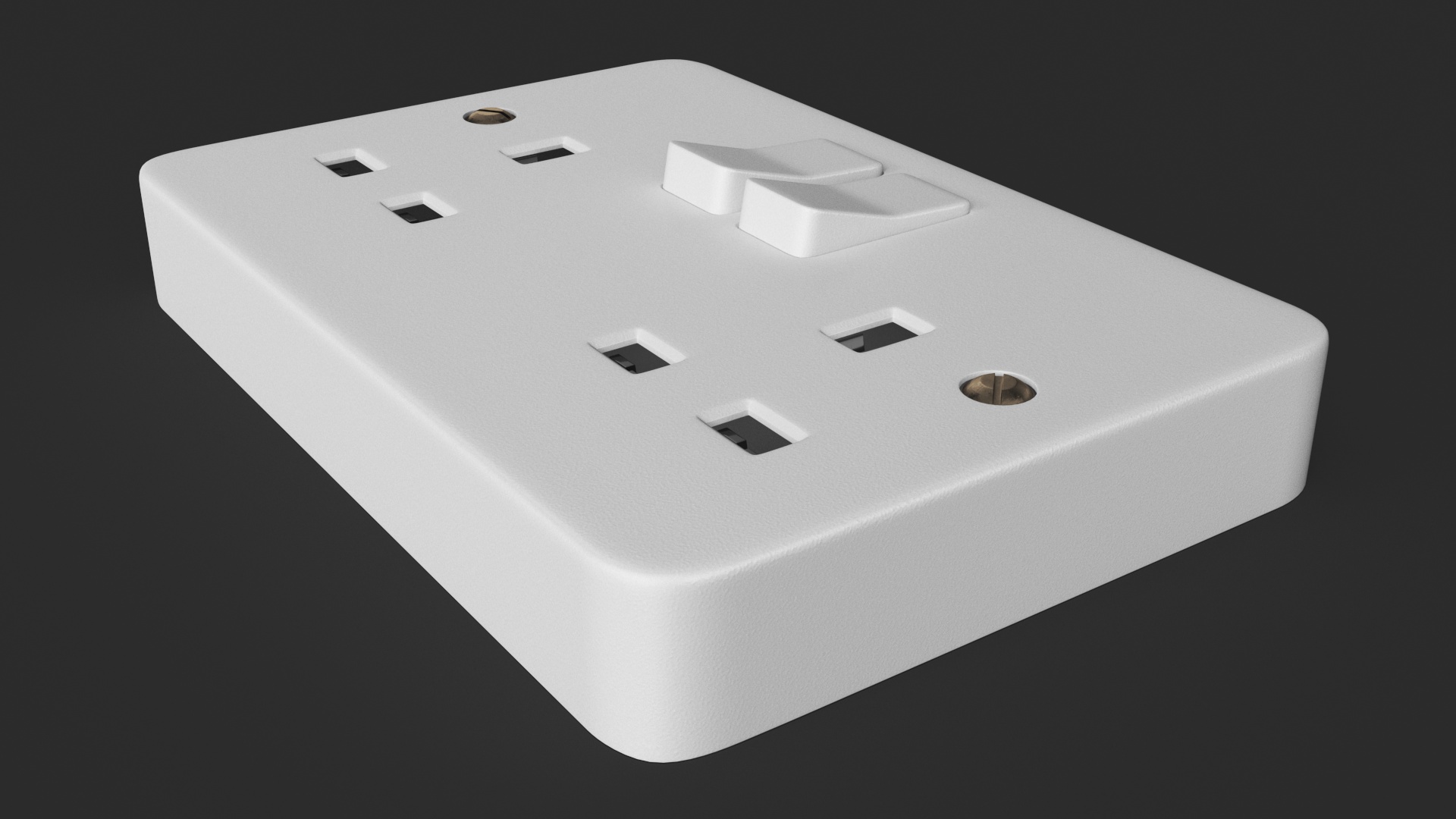 3D UK Double Socket Switch model