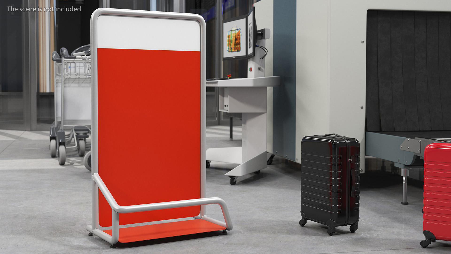 3D Luggage Airport Unit New Red model