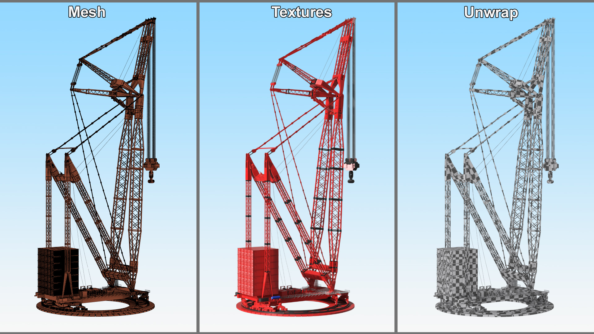 3D Lattice Boom Crane model