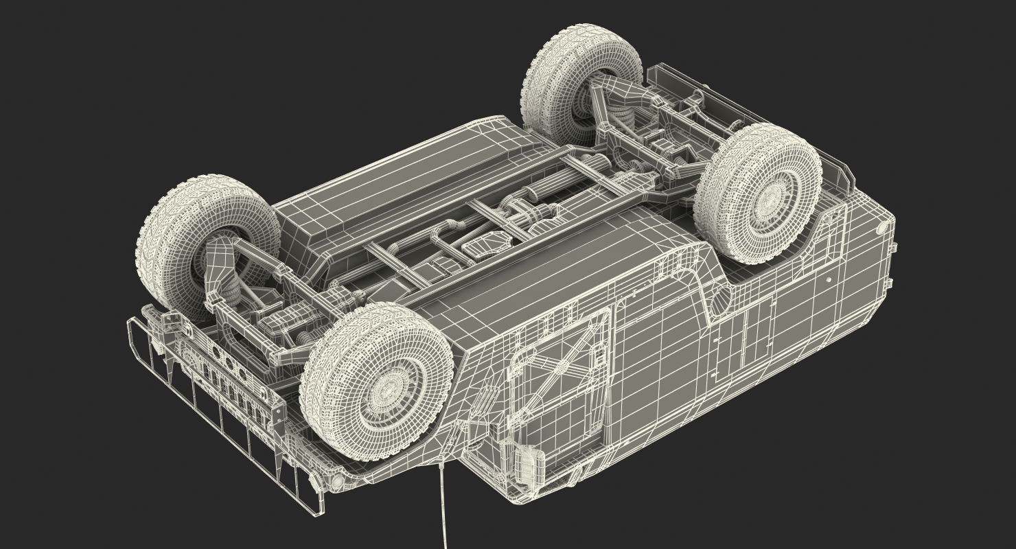 3D Ambulance Car HMMWV m996 Rigged Desert model