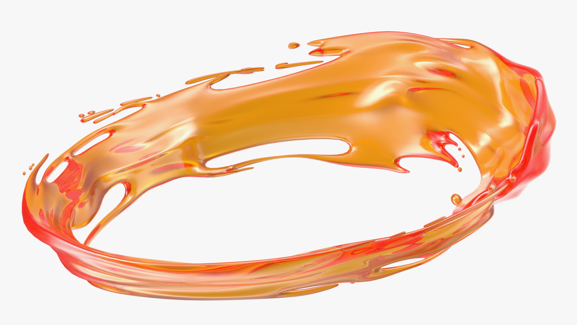 Red Liquid Circle Splash 3D model