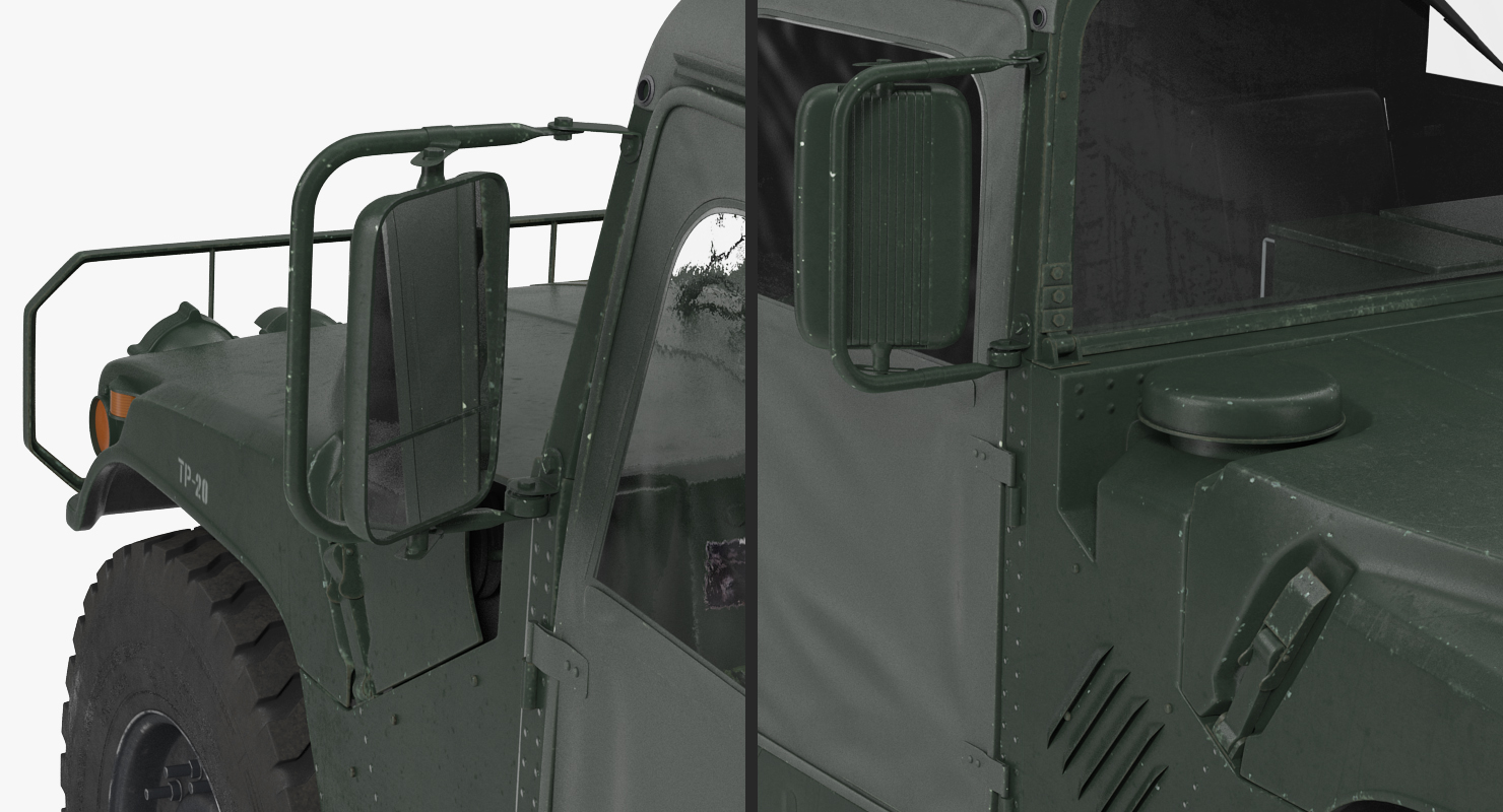 Soft Top Military Car HMMWV m1035 Green 3D model