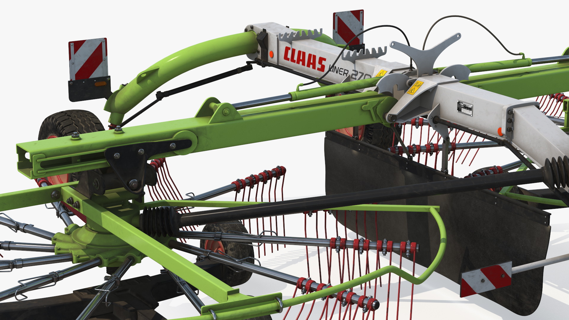 3D model Electric Tractor with Hay Rake