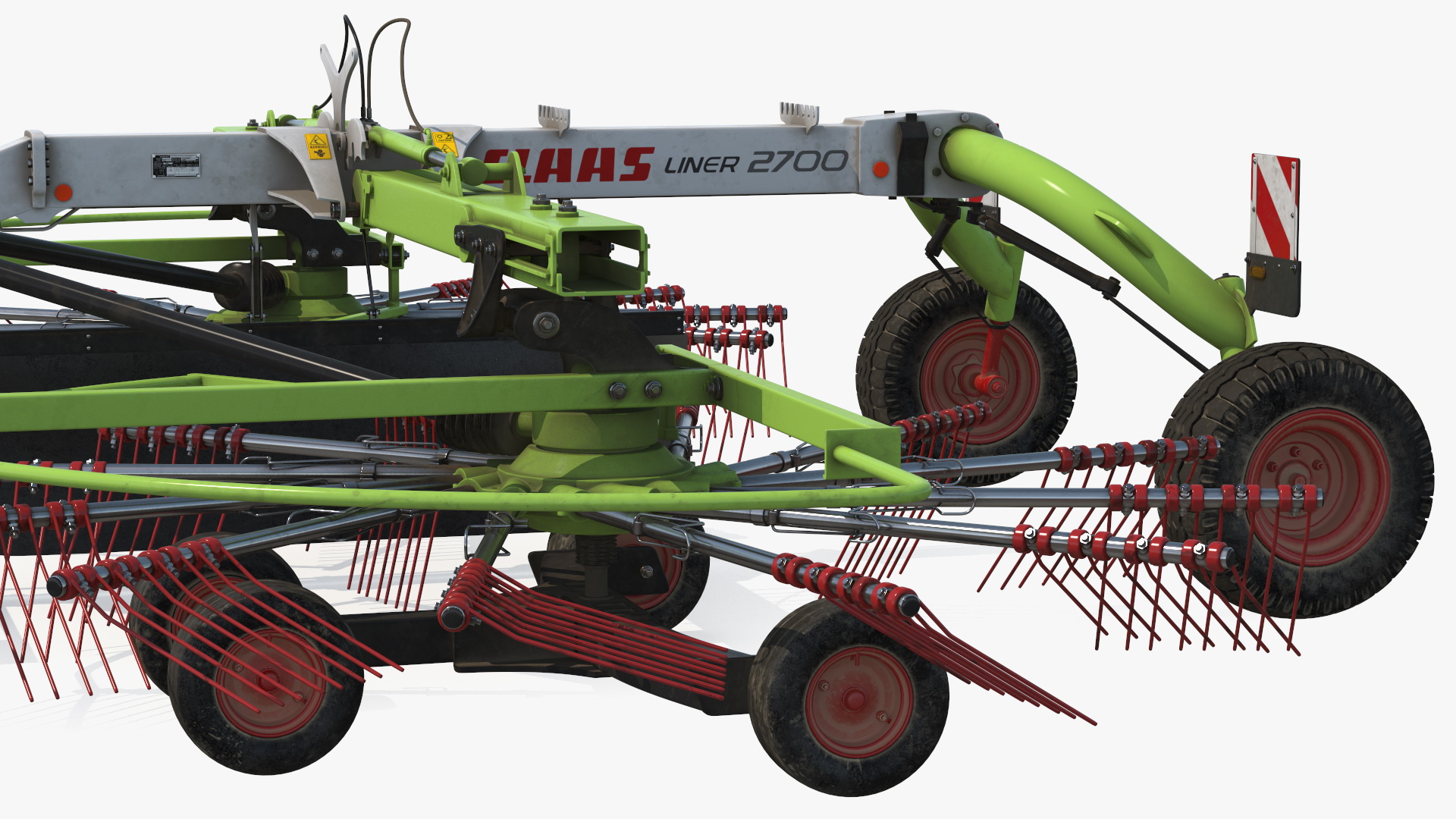 3D model Electric Tractor with Hay Rake