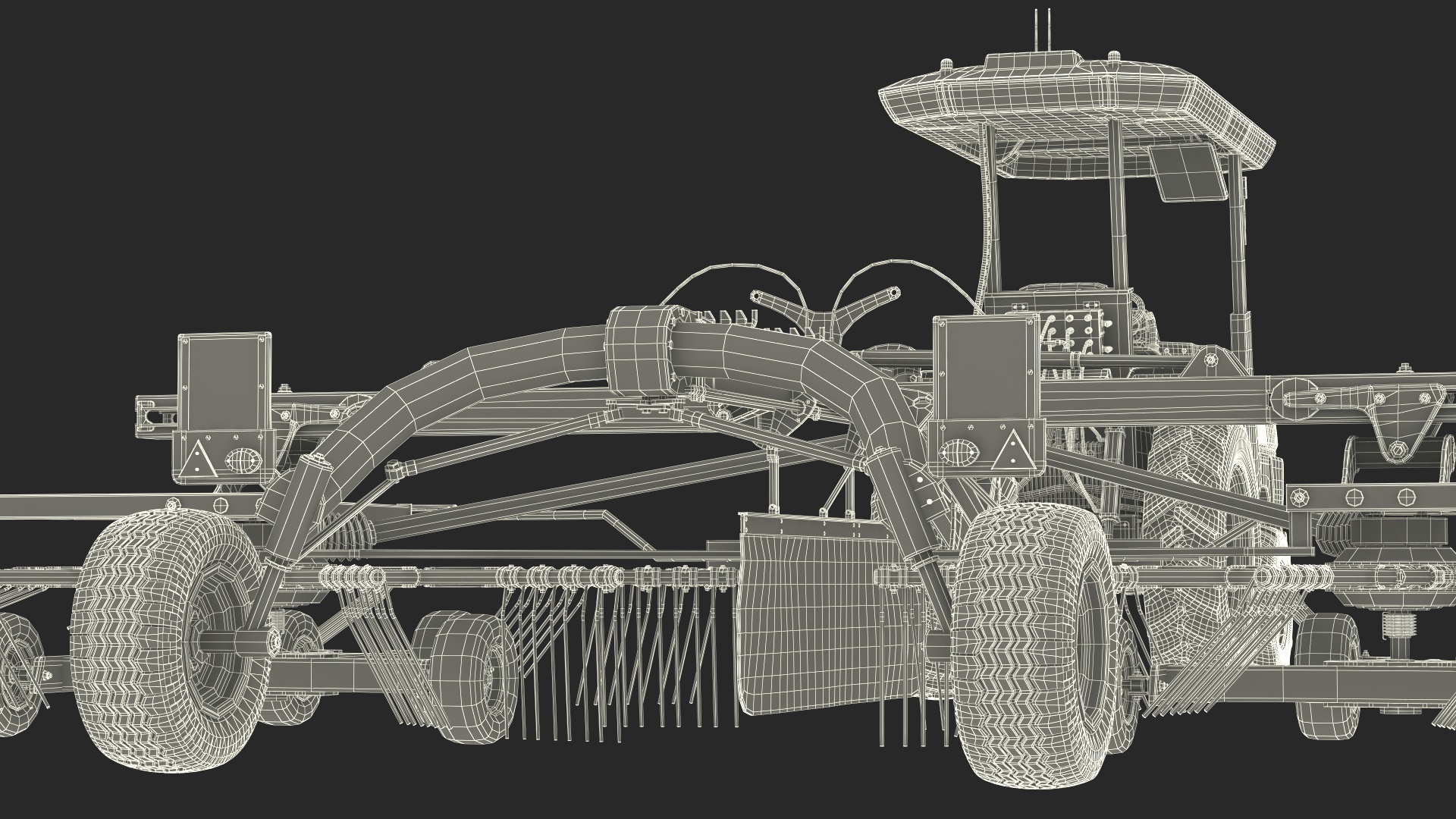 3D model Electric Tractor with Hay Rake