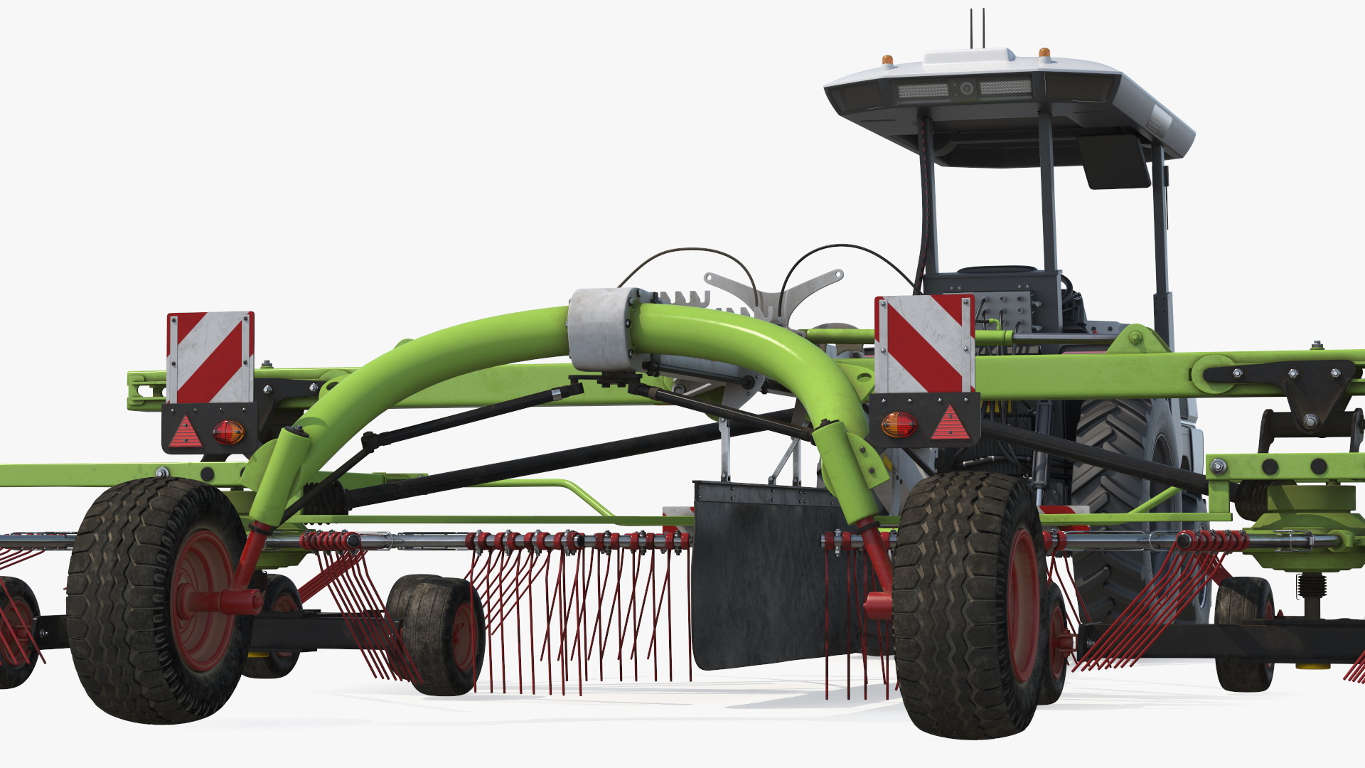 3D model Electric Tractor with Hay Rake