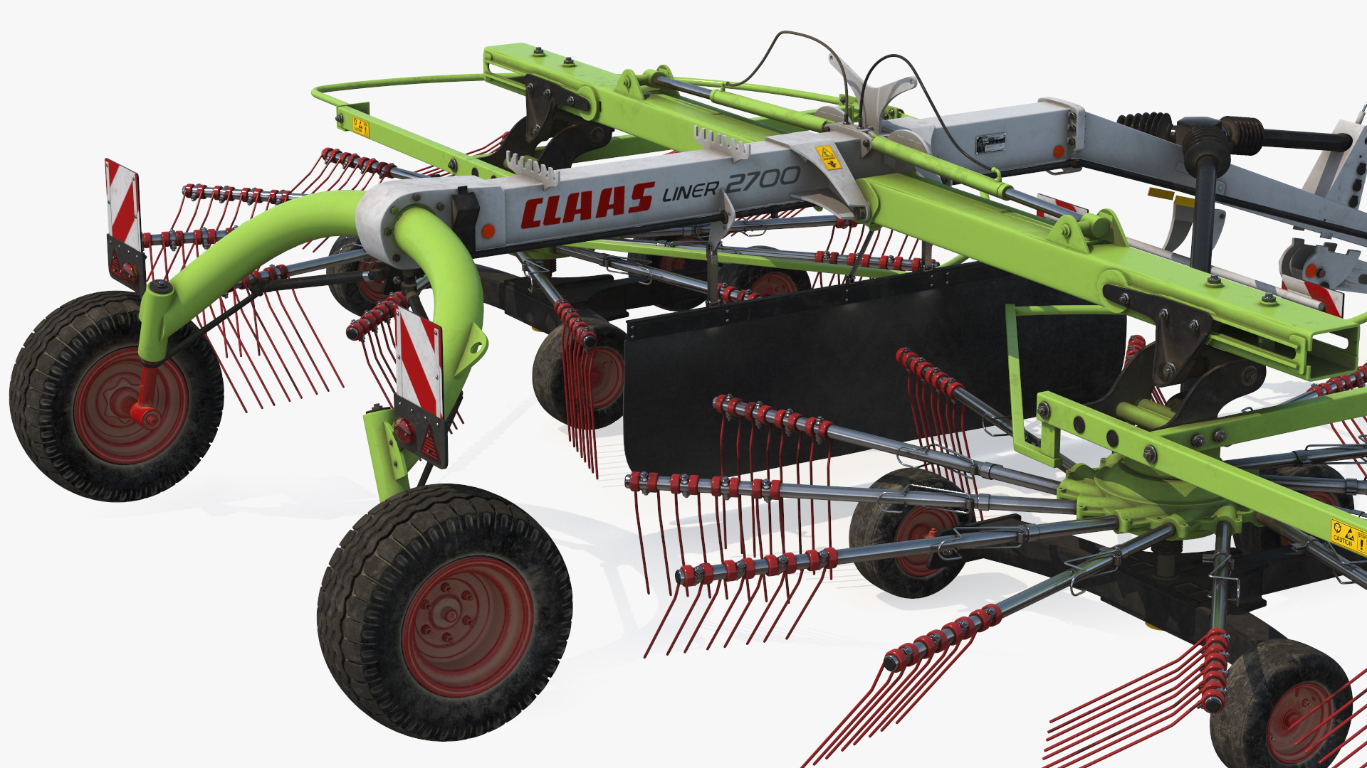 3D model Electric Tractor with Hay Rake