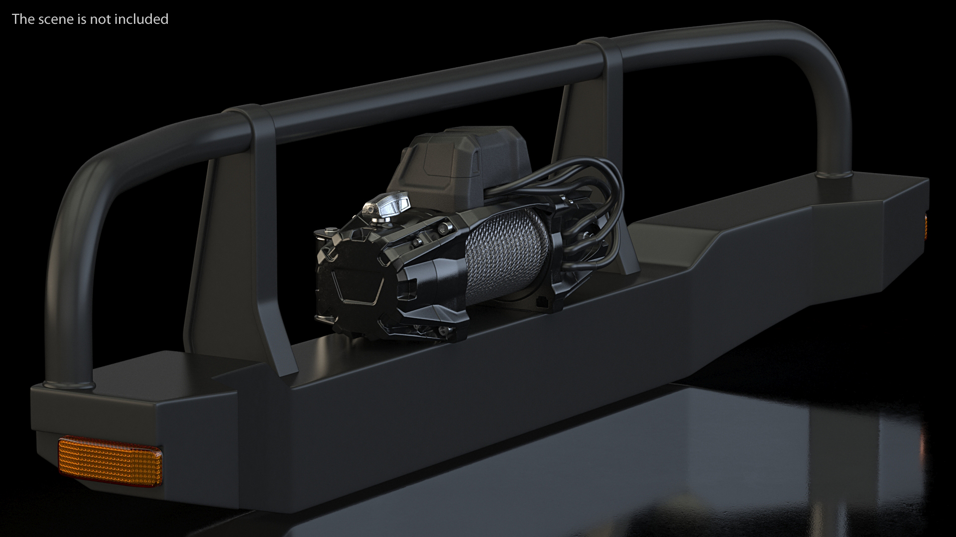 Bullbar Push Bumper Electric Winch 3D model