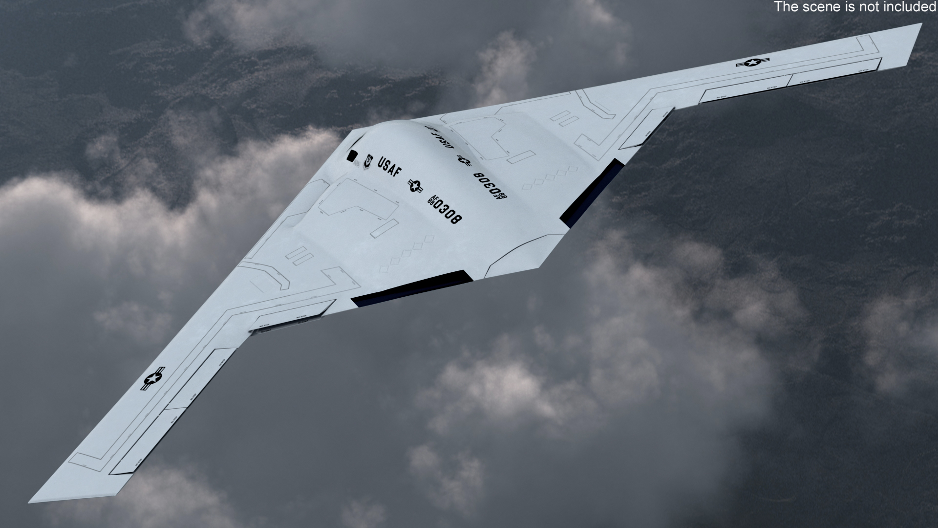 3D B-21 Raider Long-Range Aircraft Rigged model