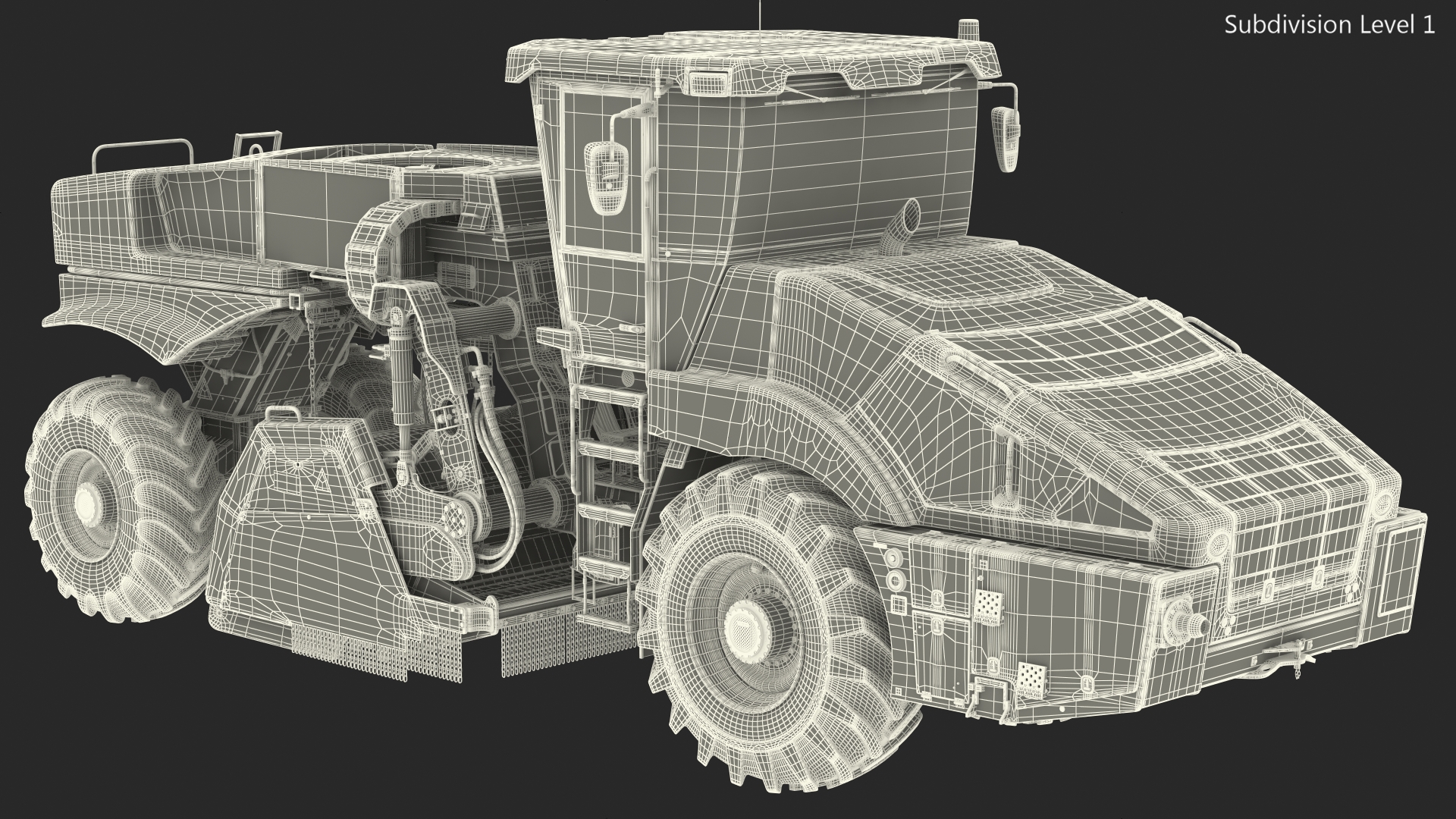 3D model Road Recycler and Soil Stabilizer Rigged