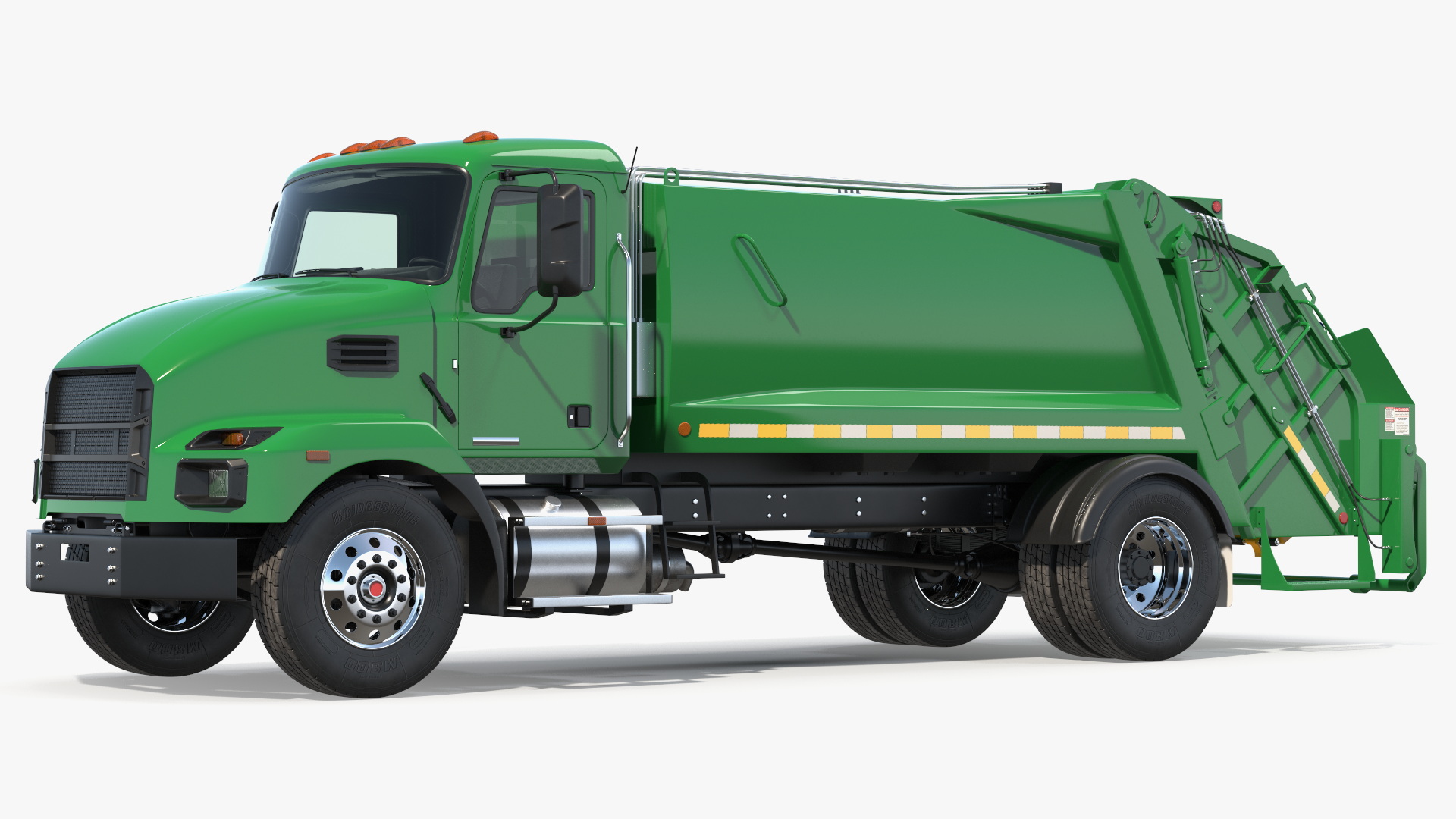 Medium-Duty Garbage Truck Rigged 3D