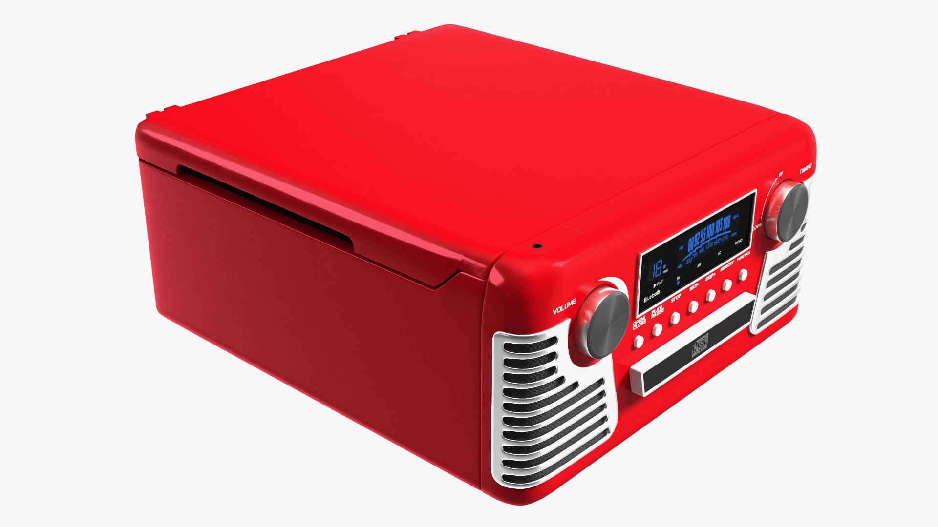 Red Retro Turntable 3D model