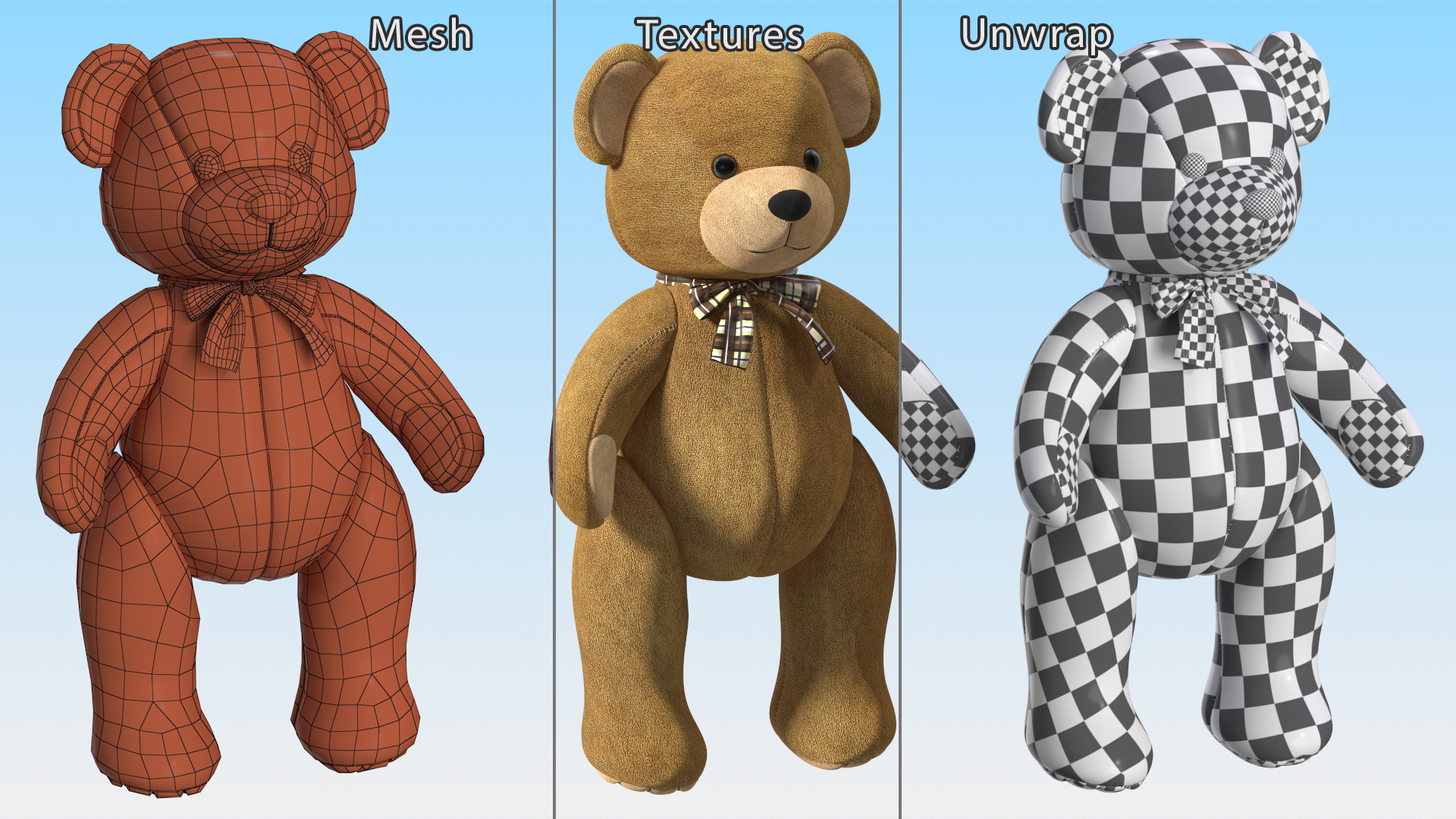 3D Teddy Bear Rigged for Modo