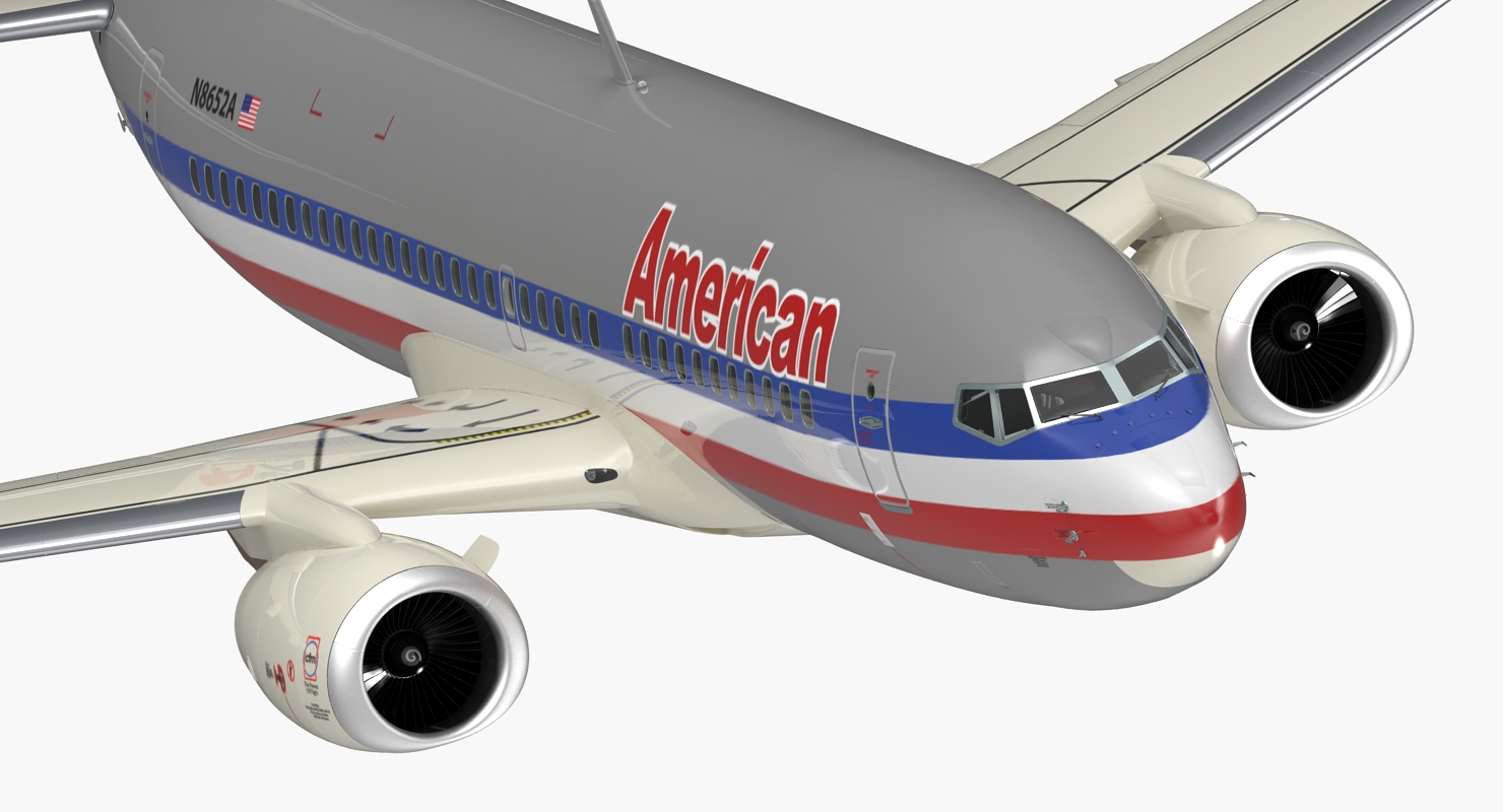 Boeing 737 700 American Airlines Rigged 3D model