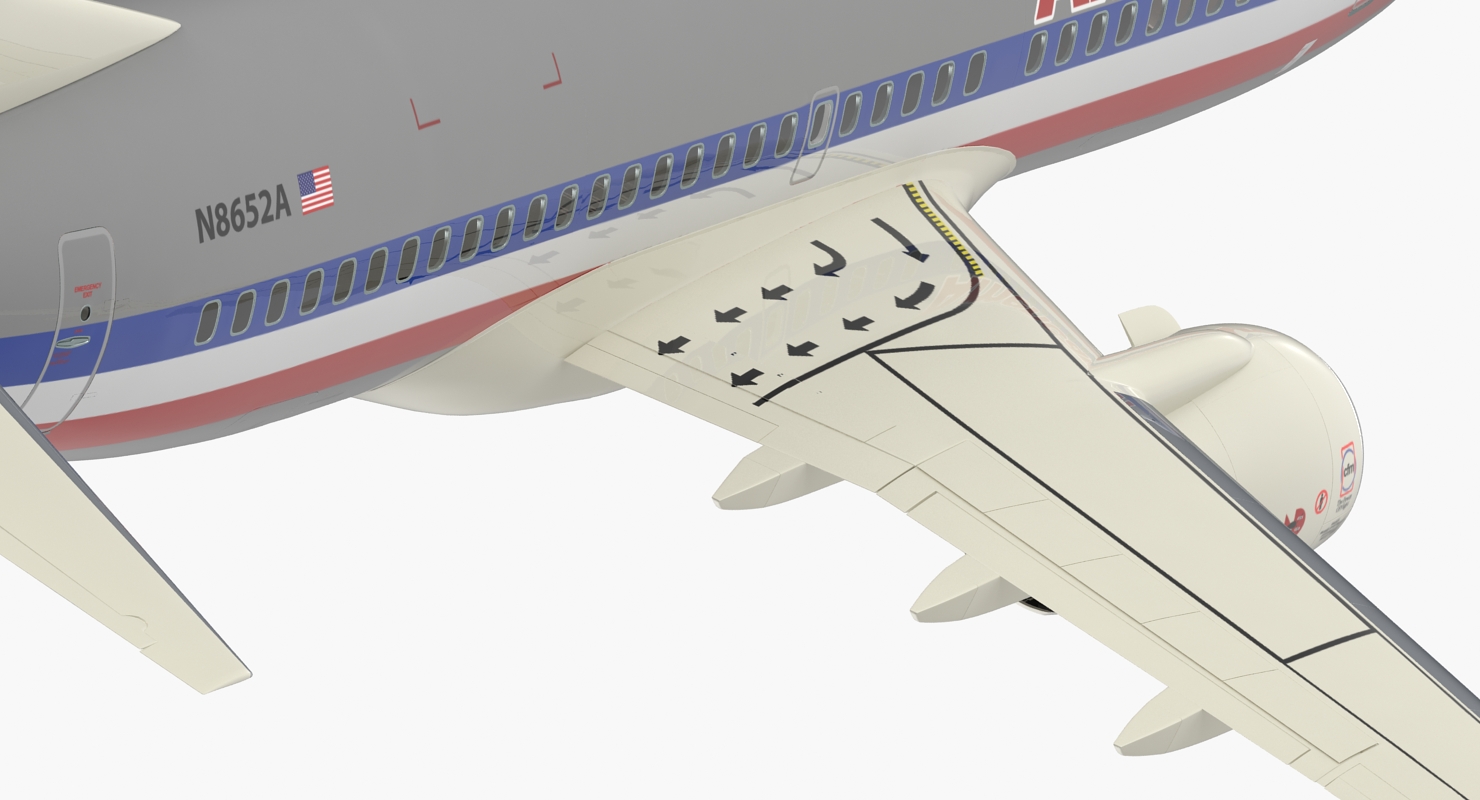 Boeing 737 700 American Airlines Rigged 3D model