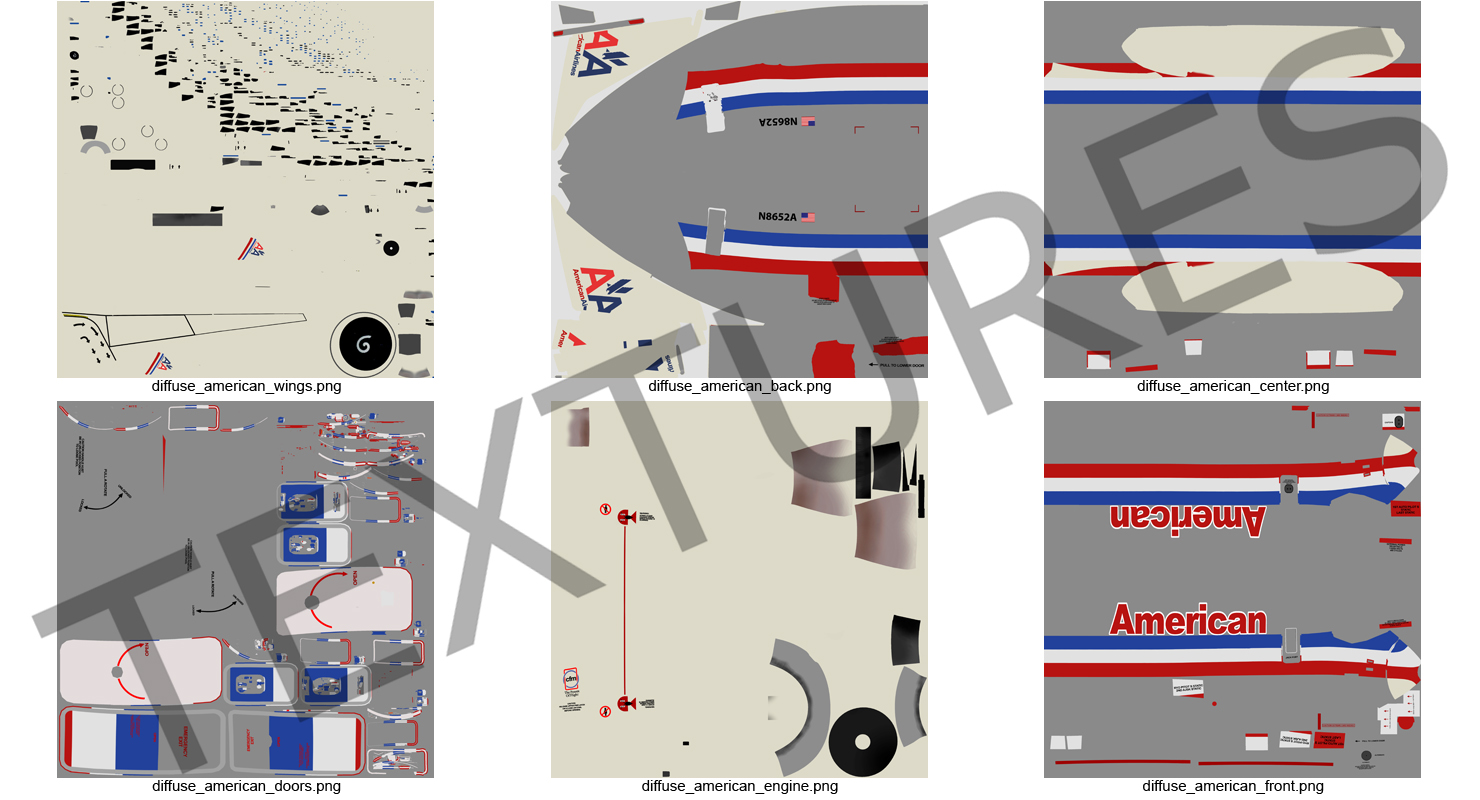 Boeing 737 700 American Airlines Rigged 3D model