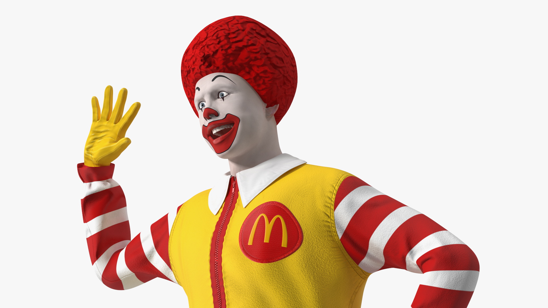 Ronald McDonald Waving Pose 3D