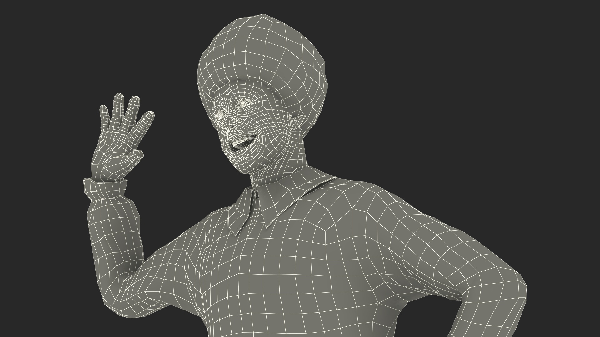 Ronald McDonald Waving Pose 3D