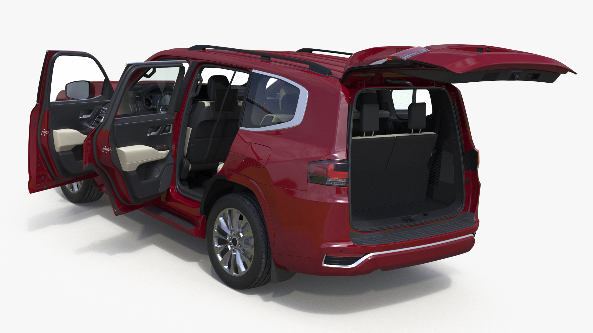 Red SUV 3D model