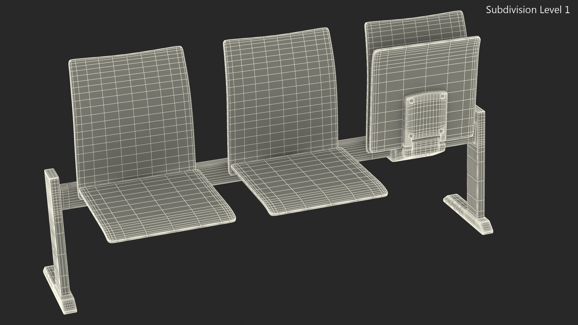 3D University Seating System For Three Seats