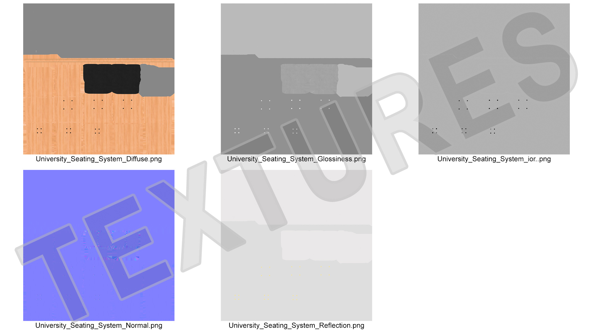 3D University Seating System For Three Seats