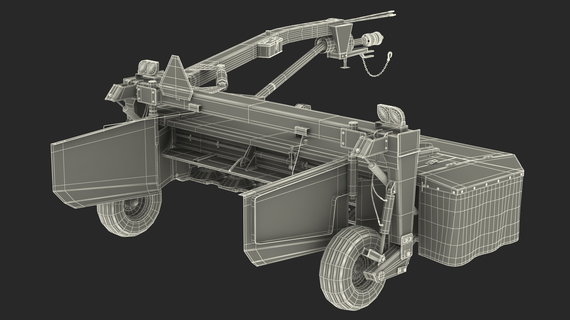 3D model Side Pull Disc Mower Conditioners Rigged