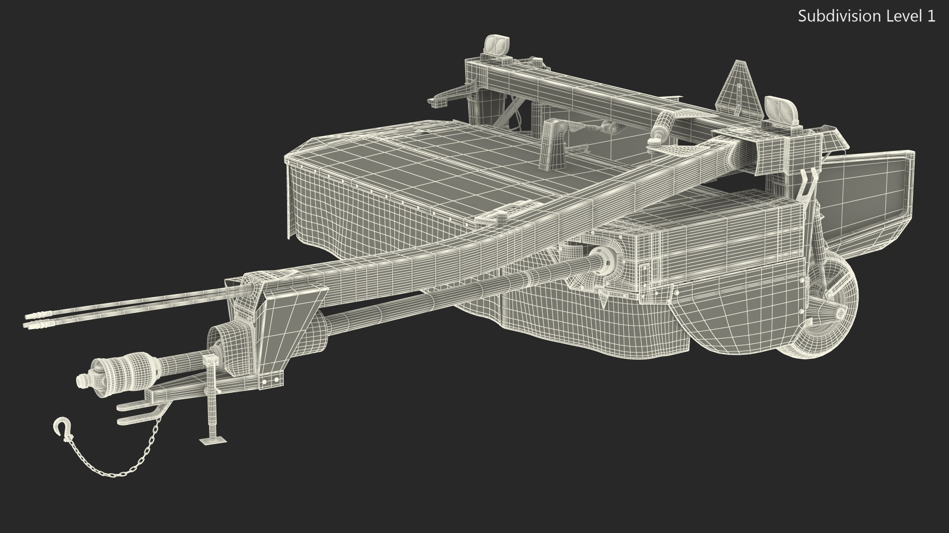 3D model Side Pull Disc Mower Conditioners Rigged