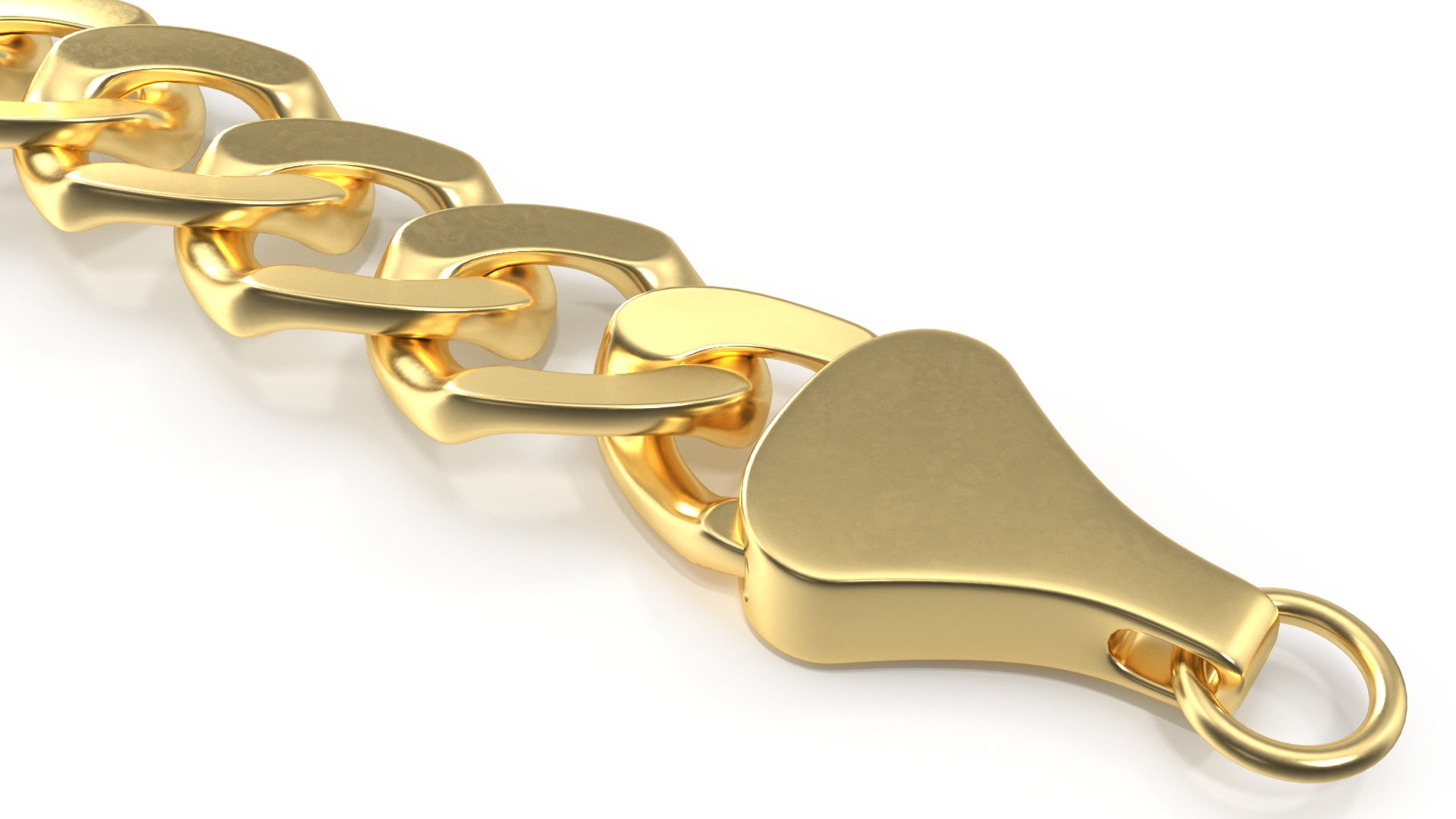 Golden Curb Chain 3D