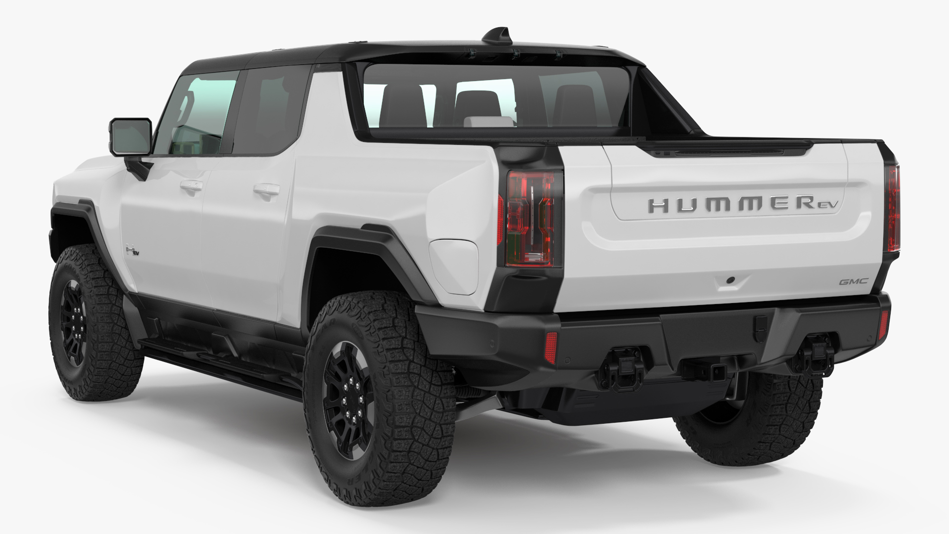 3D GMC Hummer EV PICKUP Lights Off Rigged model