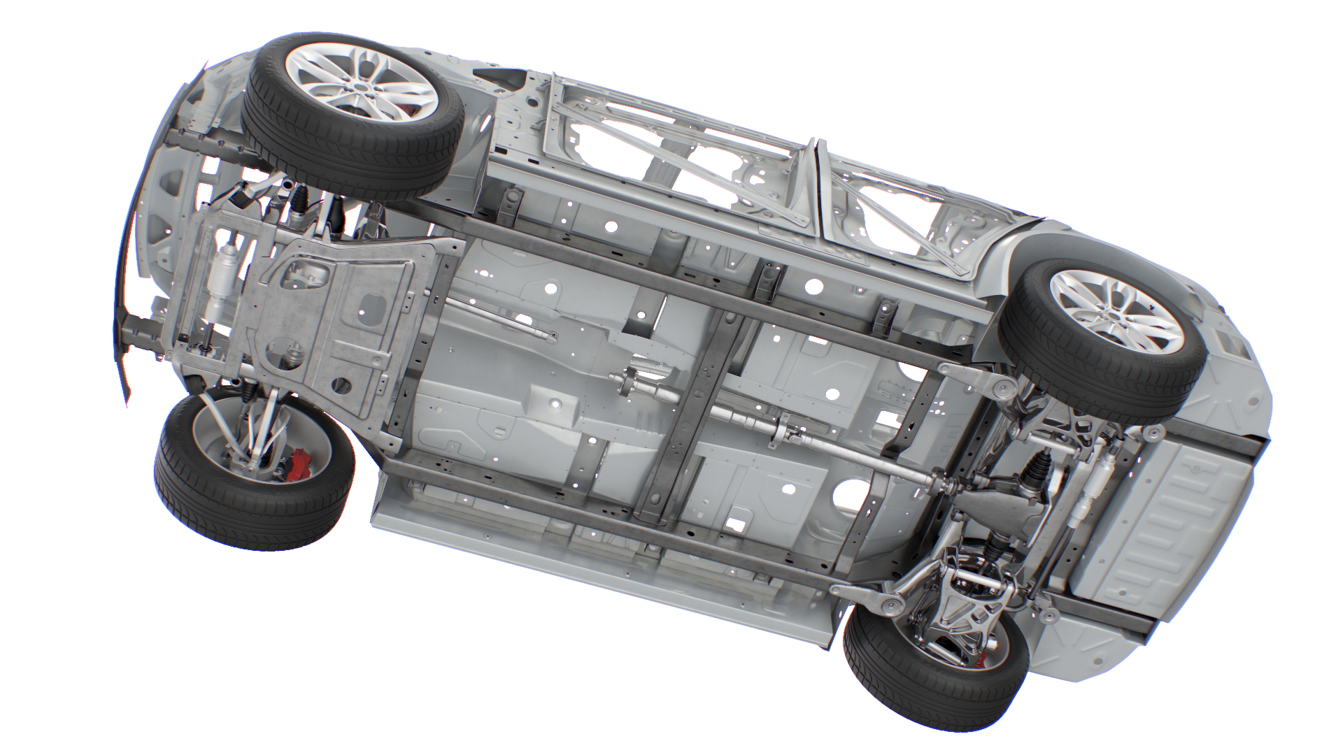 3D SUV Car Frame Structure with Chassis Rigged model