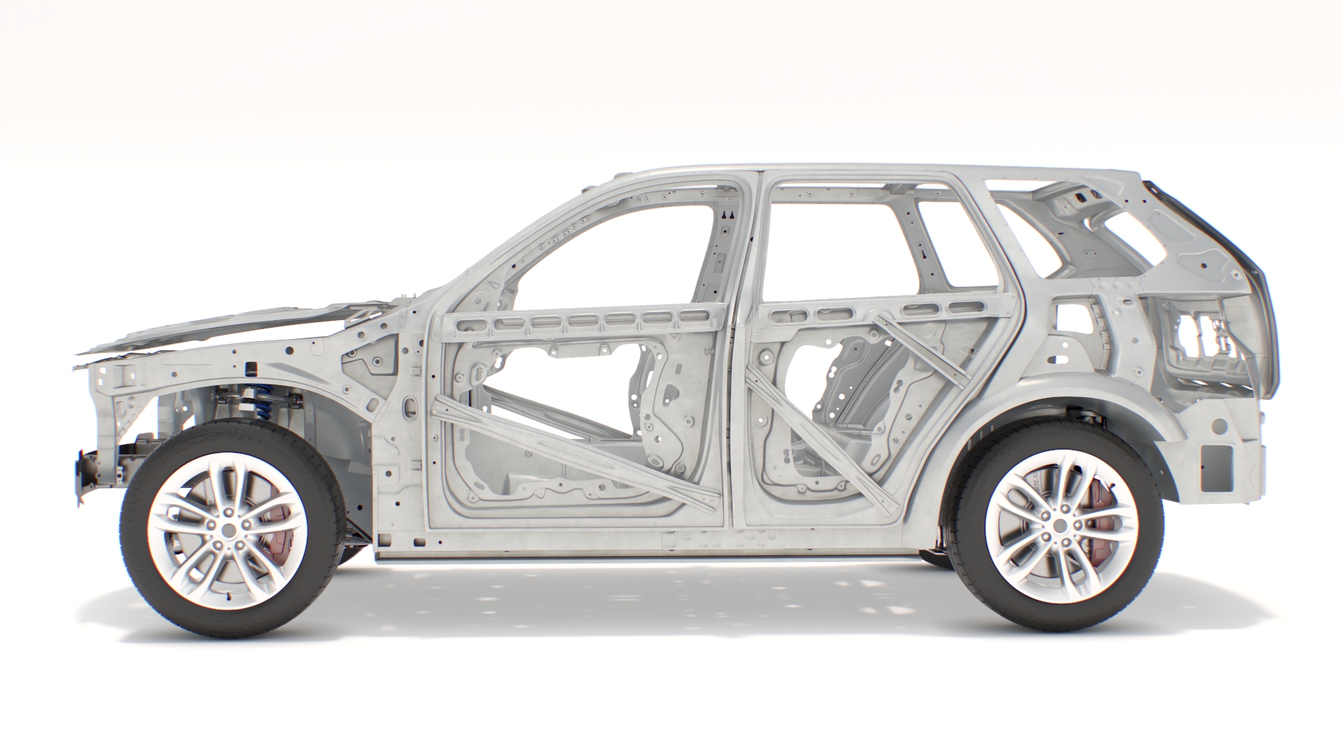 3D SUV Car Frame Structure with Chassis Rigged model