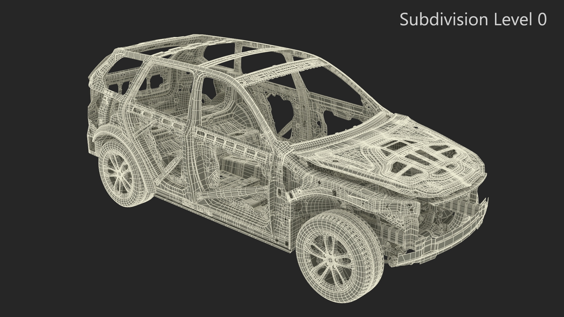 3D SUV Car Frame Structure with Chassis Rigged model