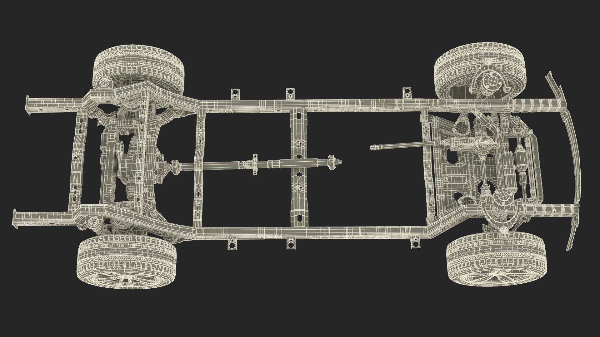 3D SUV Car Frame Structure with Chassis Rigged model