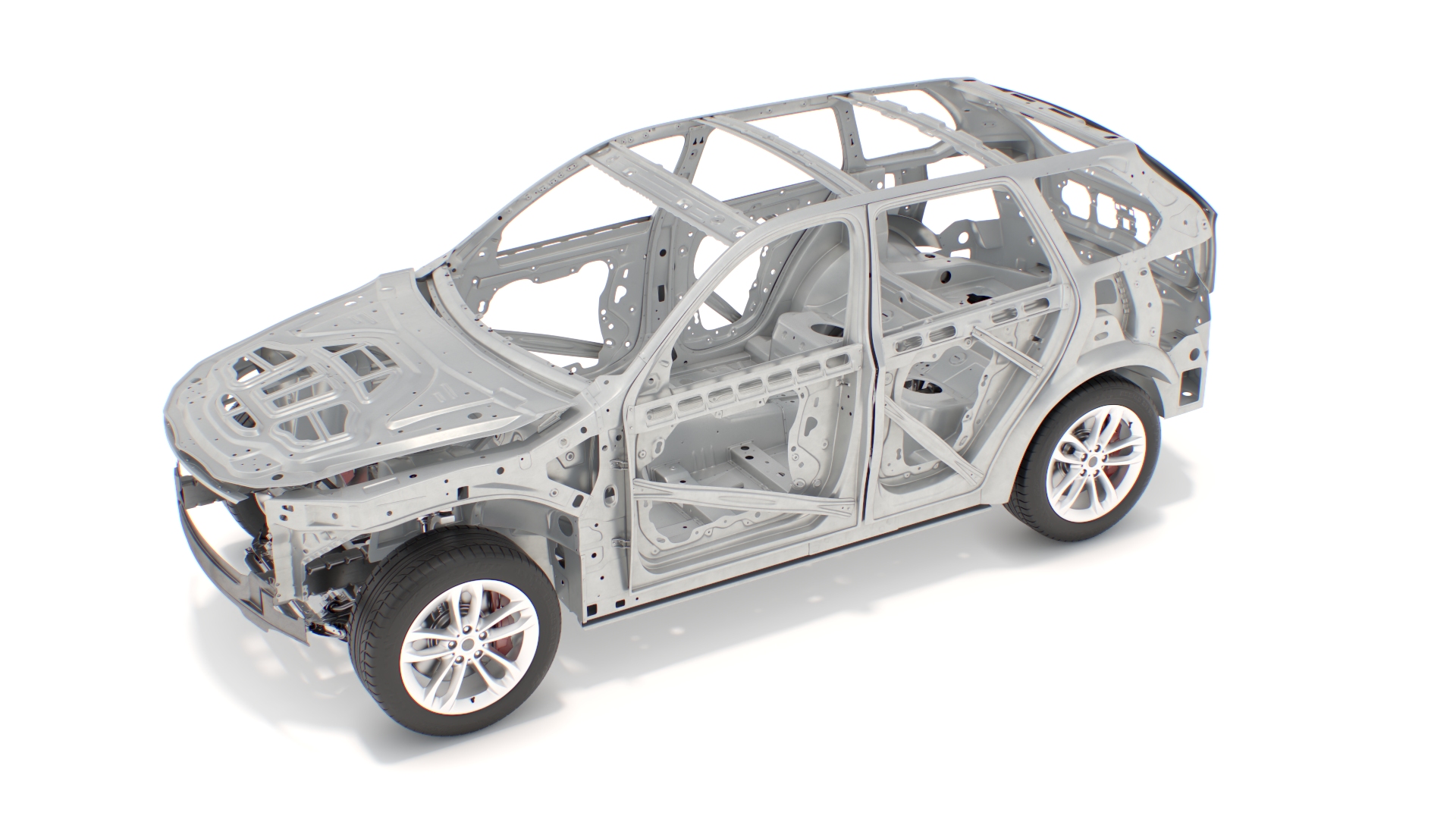 3D SUV Car Frame Structure with Chassis Rigged model