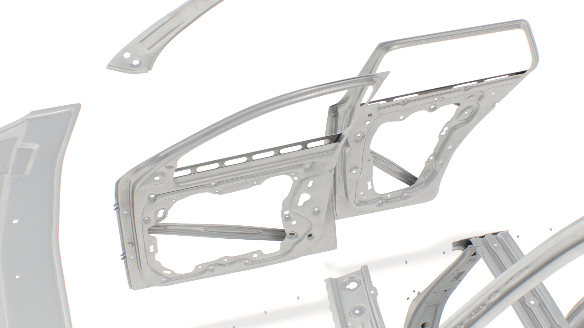 3D SUV Car Frame Structure with Chassis Rigged model