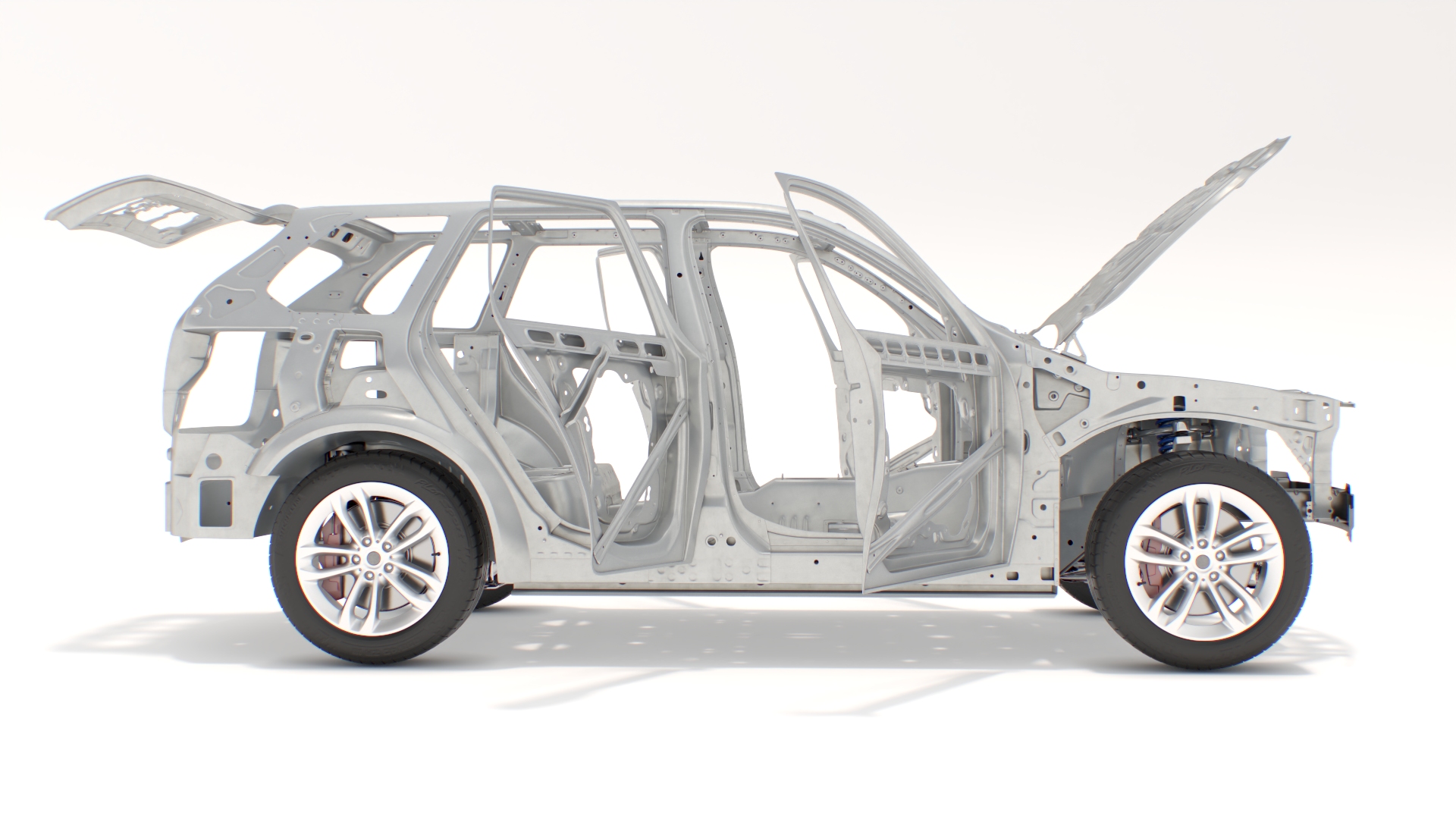 3D SUV Car Frame Structure with Chassis Rigged model