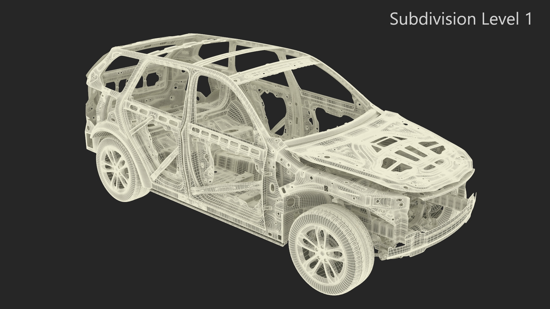 3D SUV Car Frame Structure with Chassis Rigged model