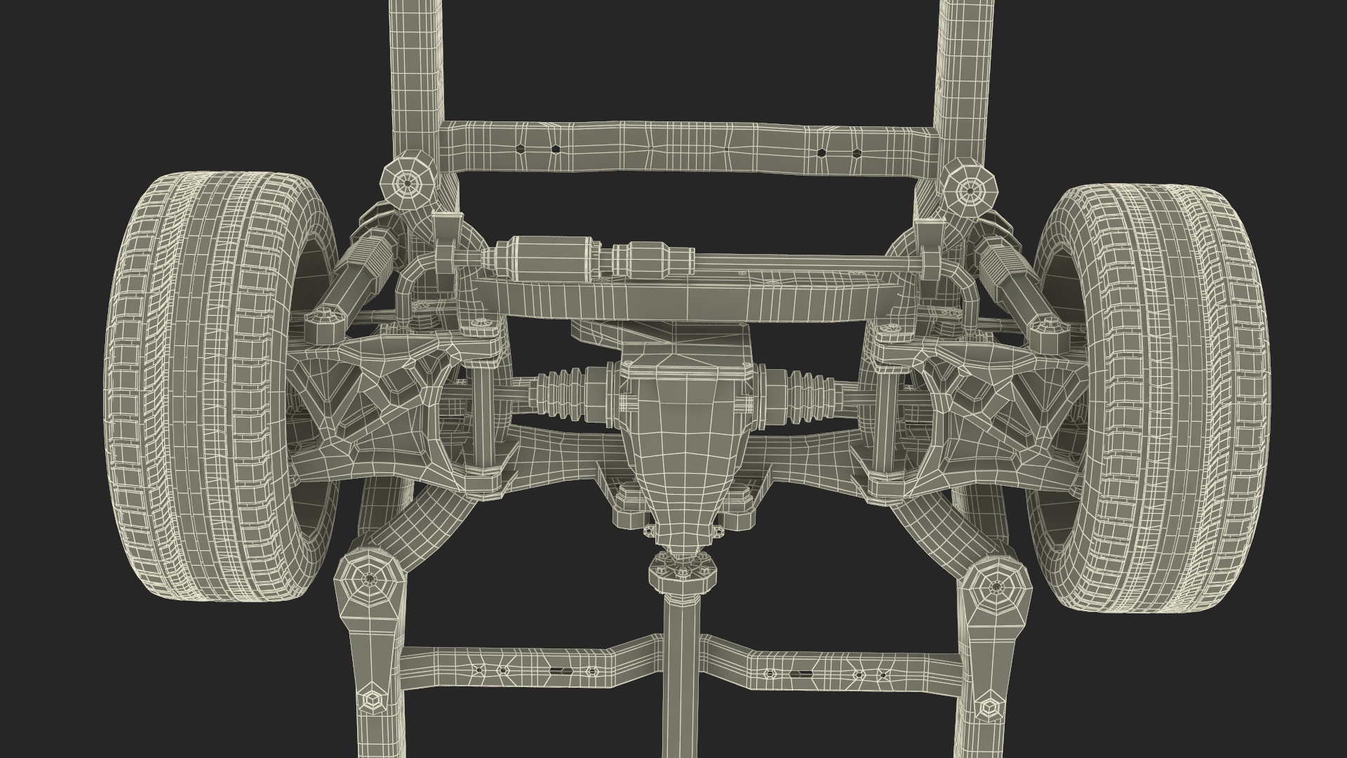 3D SUV Car Frame Structure with Chassis Rigged model