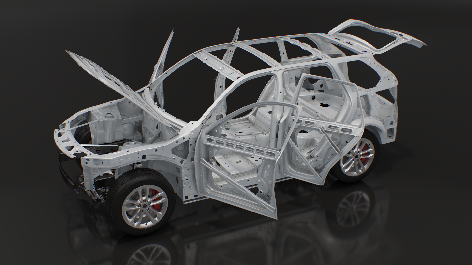 3D SUV Car Frame Structure with Chassis Rigged model