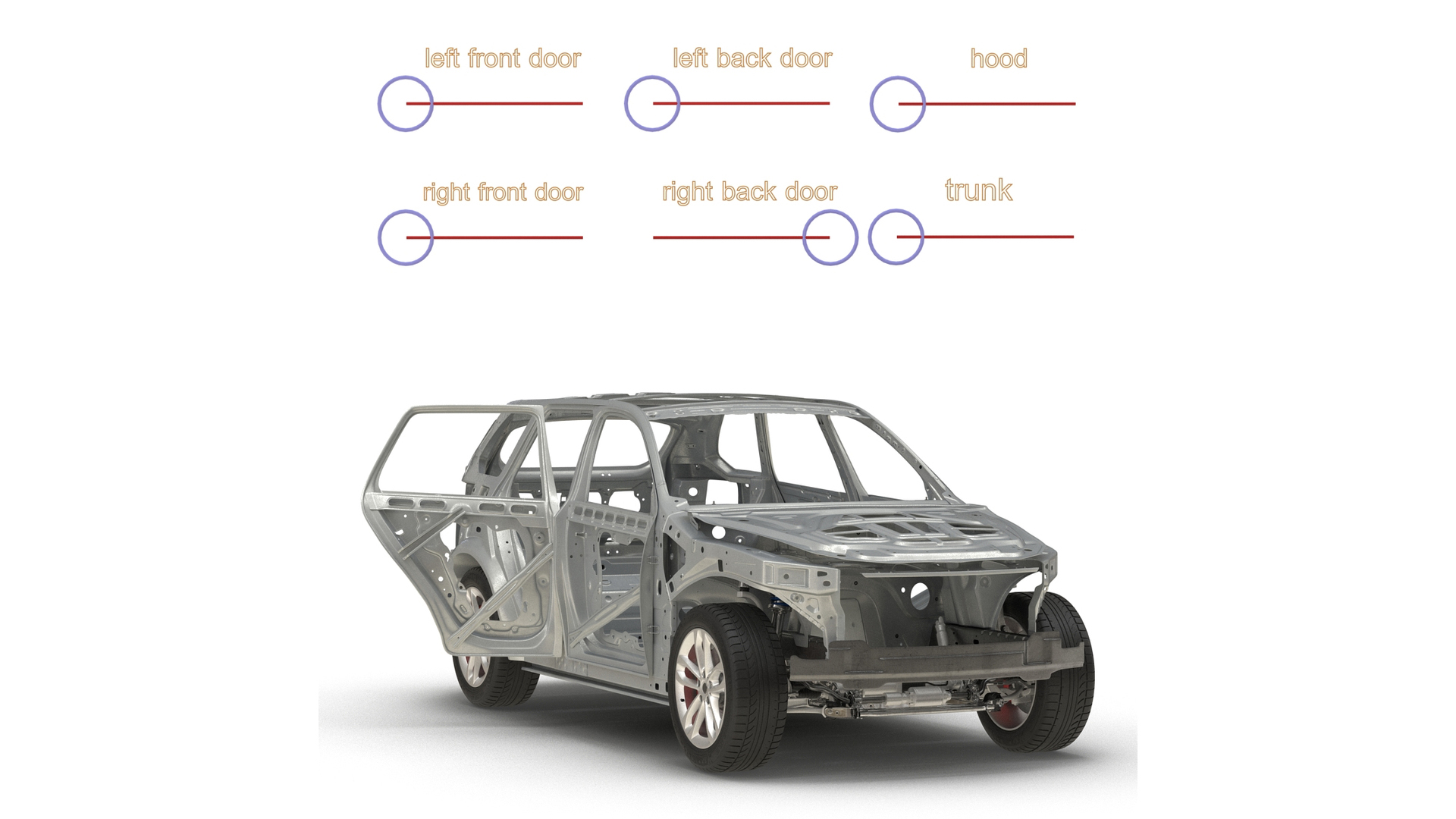 3D SUV Car Frame Structure with Chassis Rigged model