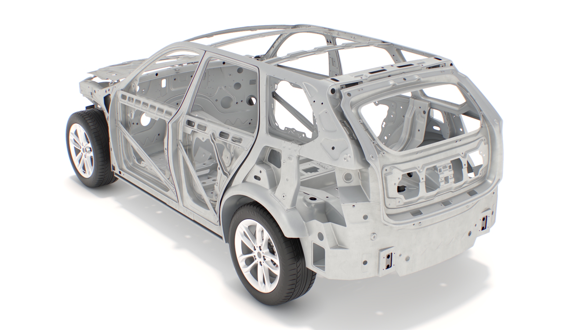 3D SUV Car Frame Structure with Chassis Rigged model