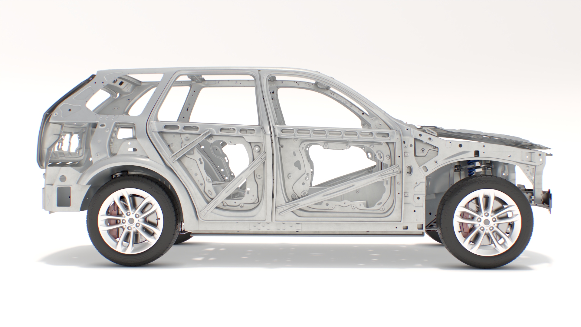 3D SUV Car Frame Structure with Chassis Rigged model