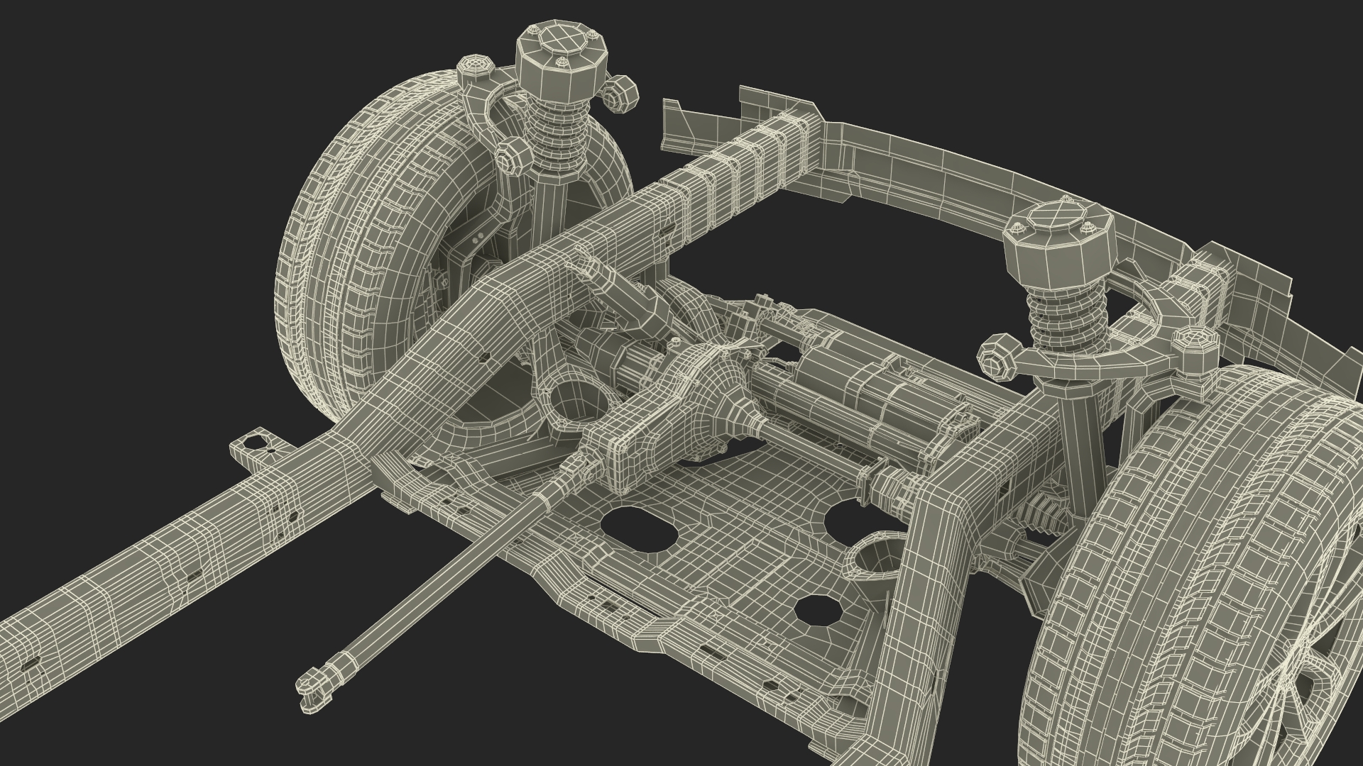 3D SUV Car Frame Structure with Chassis Rigged model