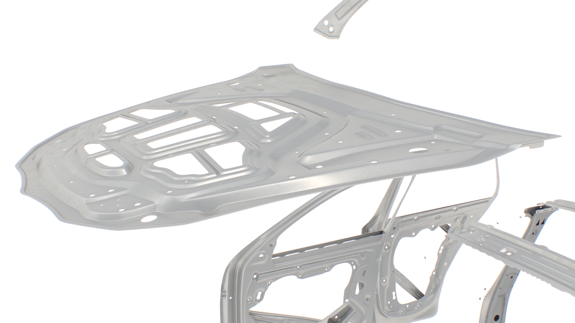 3D SUV Car Frame Structure with Chassis Rigged model